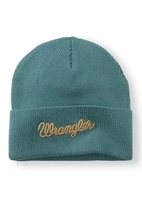 Embroidered Cuffed Knit Beanie