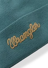 Embroidered Cuffed Knit Beanie