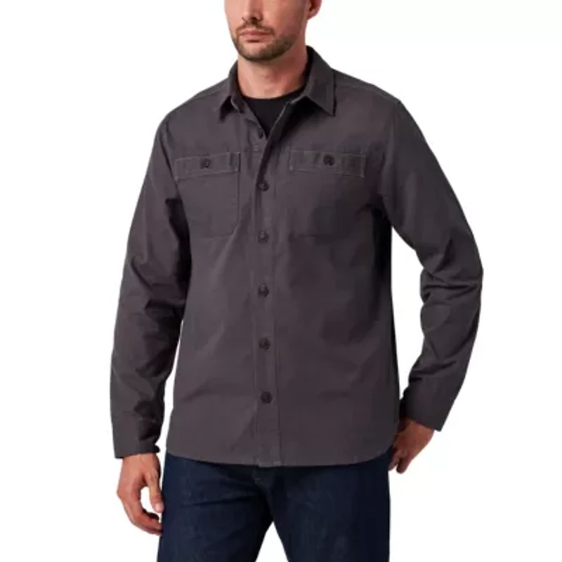 Men's Lucky Brand Workwear Long Sleeve Solid Slub Canvas Shirt