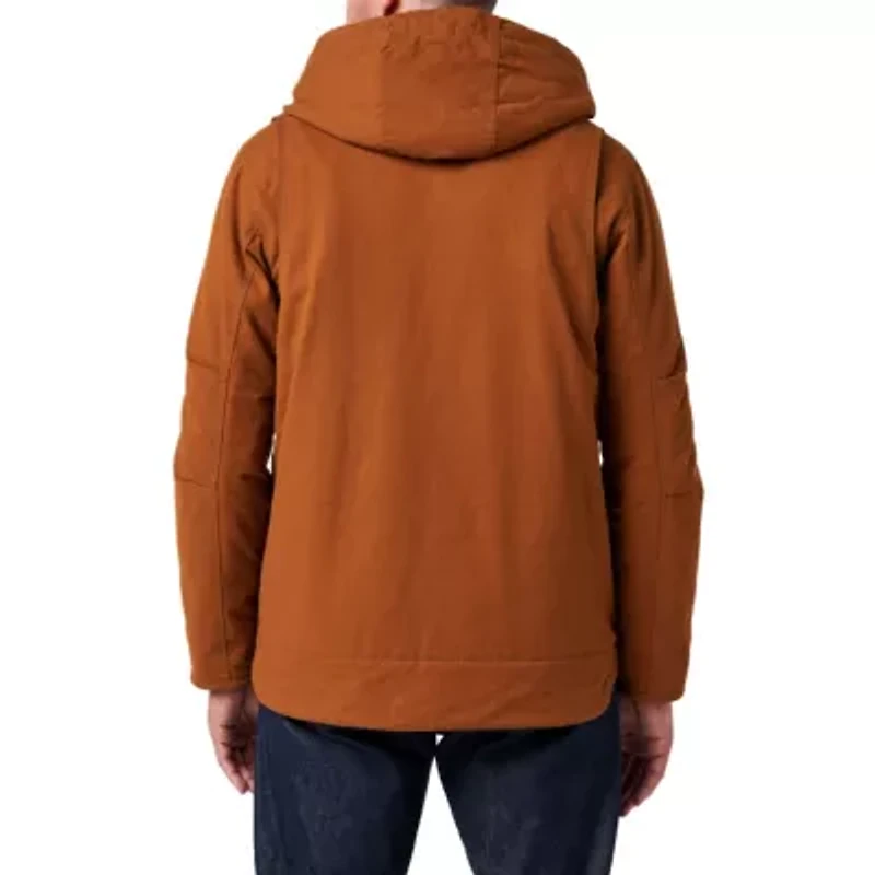 Men's Lucky Brand Workwear Full Zip Canvas Vest with Plaid Flannel Lining