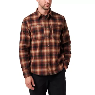 Men's Lucky Brand Workwear Long Sleeve River Yarn Dyed Plaid Flannel Workshirt