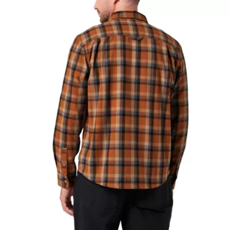Men's Lucky Brand Workwear Long Sleeve Framework Yarn Dyed Plaid Flannel Workshirt