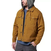 Men's Lucky Brand Workwear Canvas Trucker Jacket with Knit Hood
