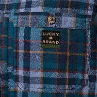 Men's Long Sleeve Yarn Dyed Everglades Plaid Flannel Work Shirt