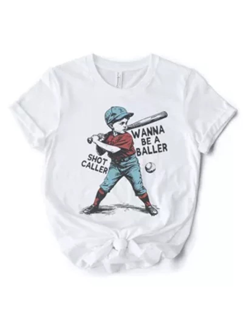 Baseball Retro T-Shirt Wanna Be a Baller
