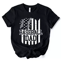 Baseball Dad T-Shirt Patriotic Tee for Sports Fathers