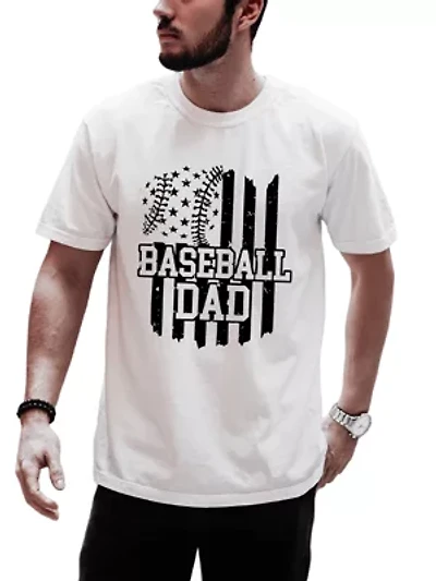 Baseball Dad T-Shirt Patriotic Tee for Sports Fathers