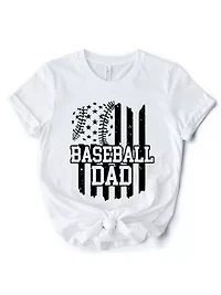 Baseball Dad T-Shirt Patriotic Tee for Sports Fathers