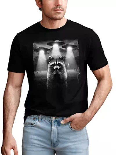 Funny Raccoon UFO T-Shirt