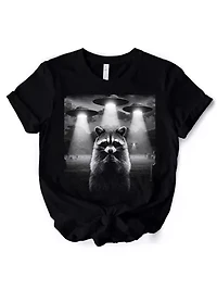 Funny Raccoon UFO T-Shirt