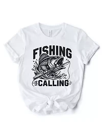 Fishing Is Calling Outdoor Tee for Fishermen Dads