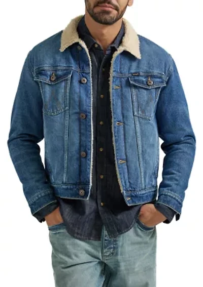 Men's Sherpa Lined Denim Trucker Jacket