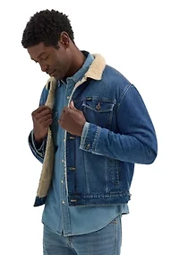 Men's Sherpa Lined Denim Trucker Jacket