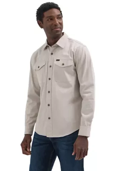 Men's Solid Twill Snap Front Shirt