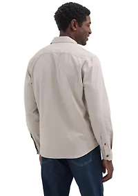 Men's Solid Twill Snap Front Shirt