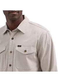 Men's Solid Twill Snap Front Shirt