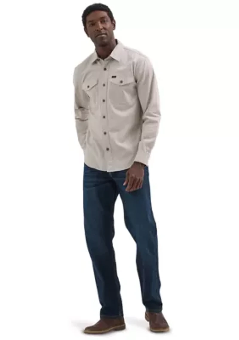 Men's Solid Twill Snap Front Shirt
