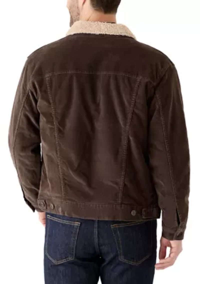 Men's Sherpa Lined Corduroy Trucker Jacket