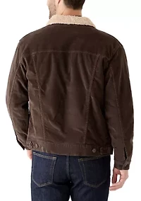 Men's Sherpa Lined Corduroy Trucker Jacket