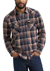 Men's Broken Twill Long Sleeve Plaid Shirt
