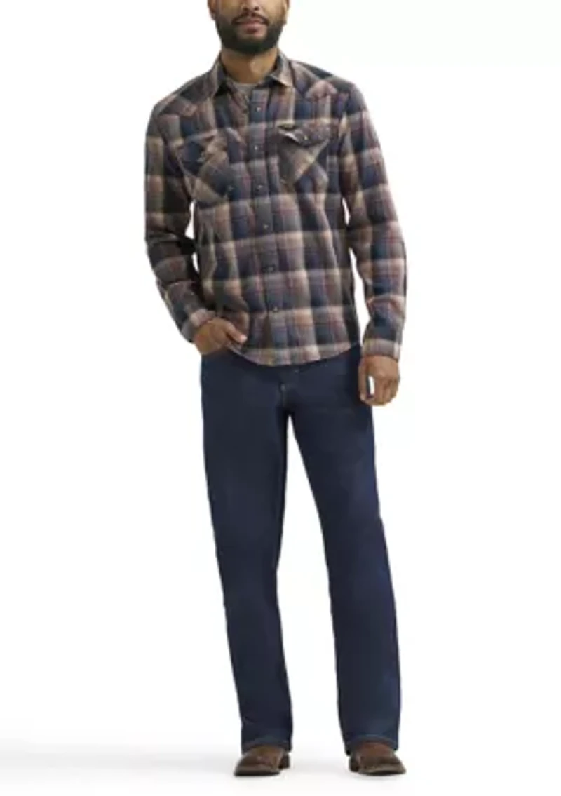 Men's Broken Twill Long Sleeve Plaid Shirt