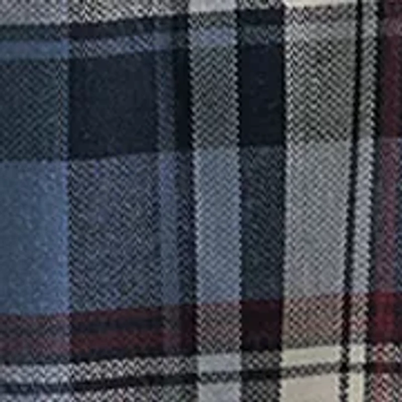 Men's Long Sleeve Broken Twill Plaid Printed Shirt