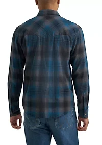 Men's Broken Twill Long Sleeve Plaid Shirt