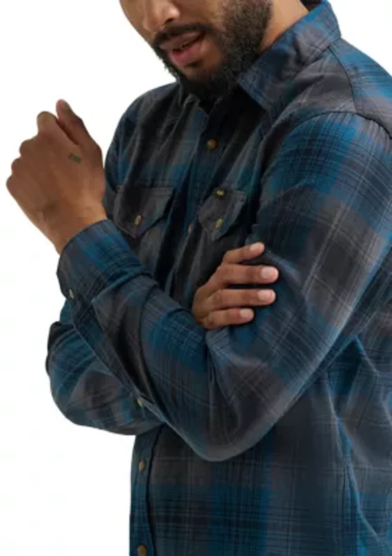 Men's Broken Twill Long Sleeve Plaid Shirt