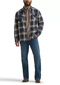 Men's Plaid Printed Sherpa Lined Flannel Shirt