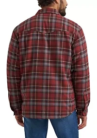 Men's Sherpa Lined Plaid Printed Shirt