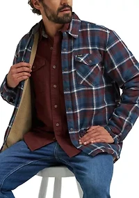 Men's Sherpa Lined Plaid Printed Shirt