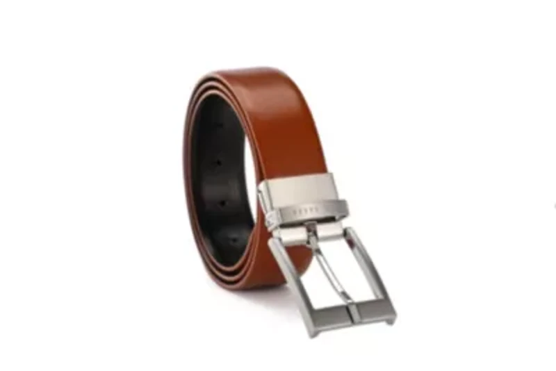 Cognac Reversible Leather Belt