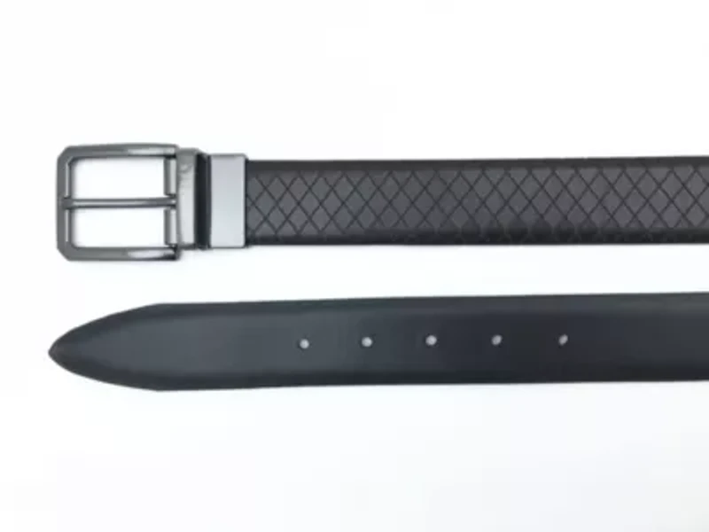 Brown Embossed Reversible Leather Belt