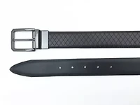 Brown Embossed Reversible Leather Belt