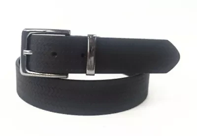 Black Embossed Leather Belt