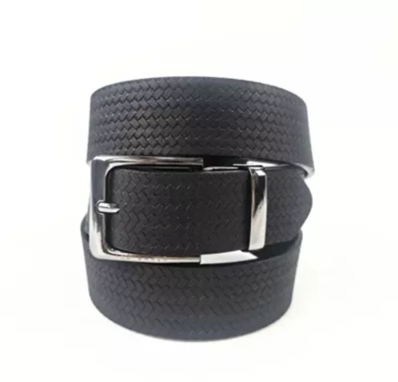 Black Embossed Leather Belt