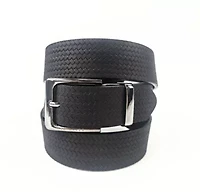 Black Embossed Leather Belt