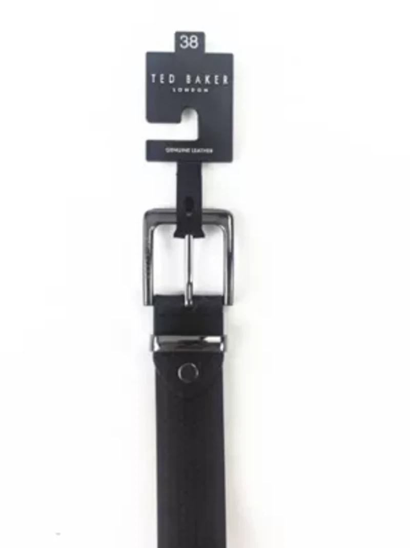 Black Embossed Leather Belt