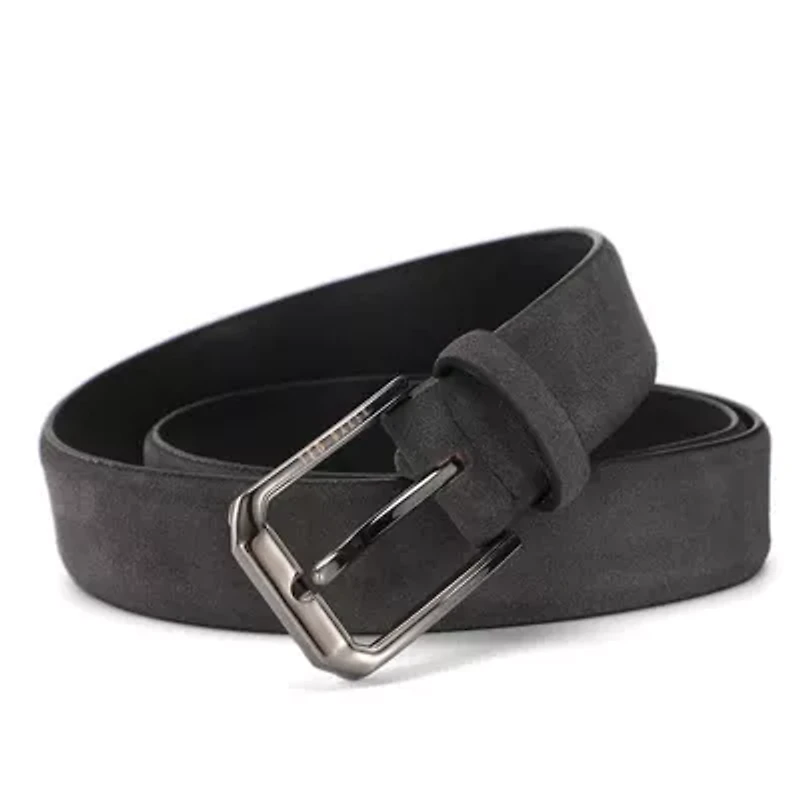 Charcoal Suede Leather Belt