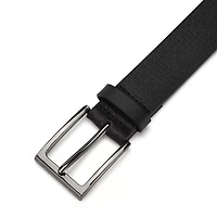 Black Allover Logo "T" Leather Belt