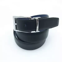 Black Reversible to Blue Leather Belt