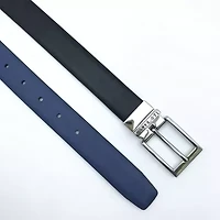 Black Reversible to Blue Leather Belt