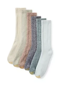 6 Pack of Cotton Crew Socks