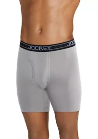 Everyday Casual Cotton Blend 7" Long Leg Boxer Briefs - 4 Pack