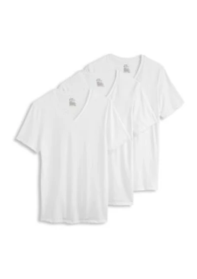 Cotton Stretch V- Neck T-Shirt - 3 Pack