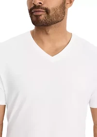 Cotton Stretch V- Neck T-Shirt - 3 Pack