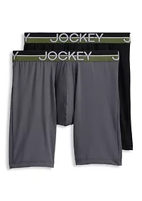 Big & Tall Infinite Cool Microfiber Stretch 8" Long Leg Boxer Brief - 2 Pack