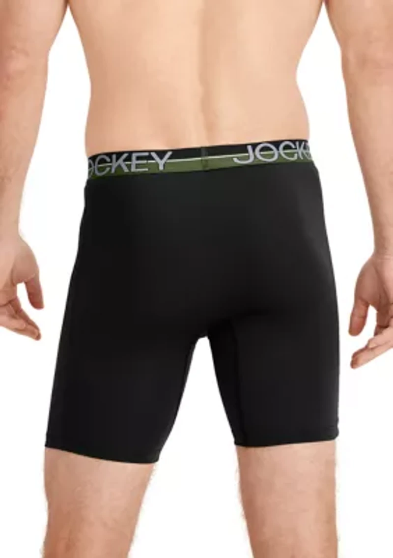 Big & Tall Infinite Cool Microfiber Stretch 8" Long Leg Boxer Brief - 2 Pack