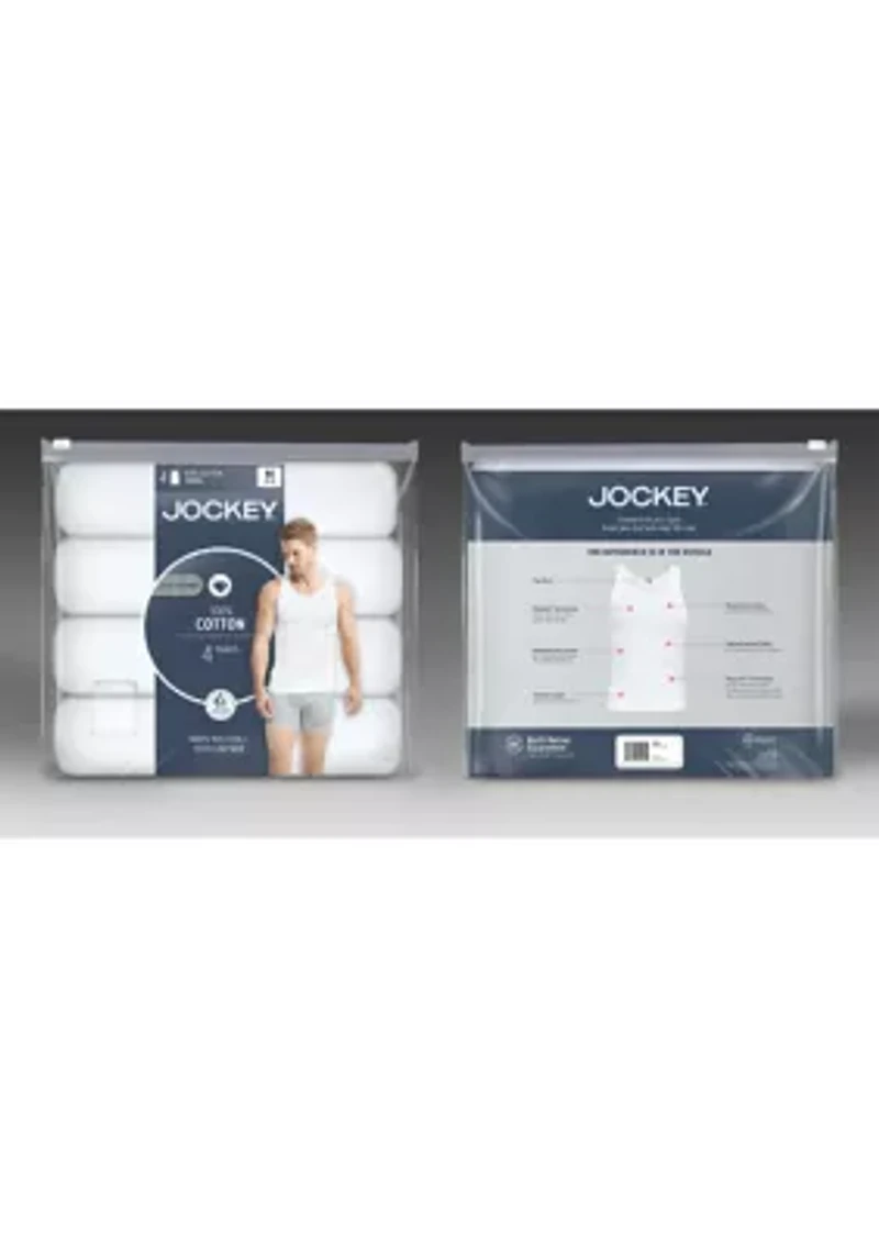 Cotton A-Shirt Tank - 4 Pack