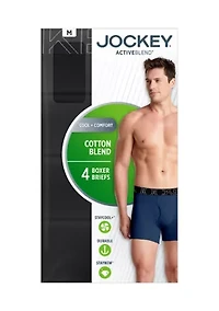 Everyday Casual Cotton Blend 5" Boxer Briefs - 4 Pack